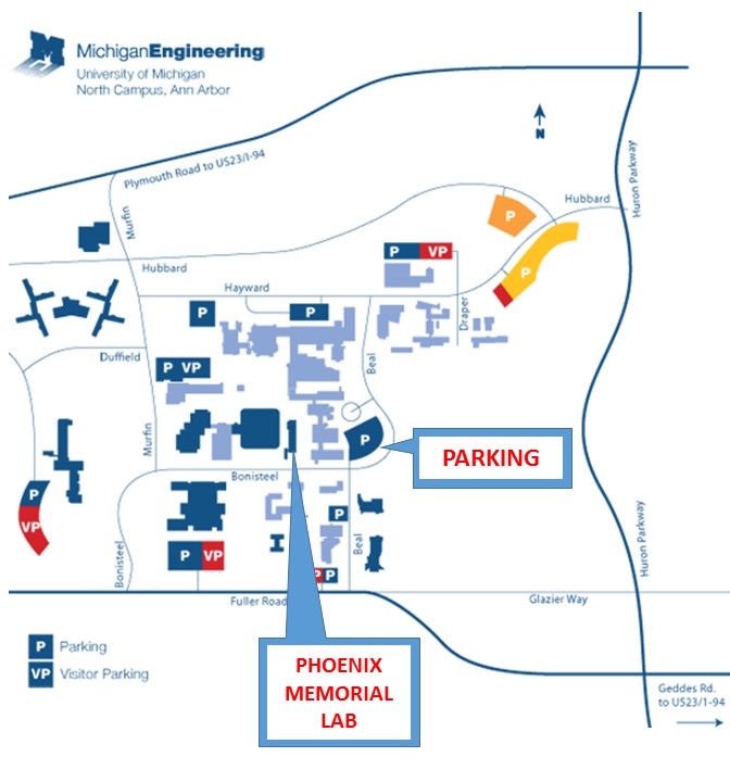 Phoenix Memorial Lab parking map